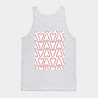 Candy Cane Hearts on white Tank Top